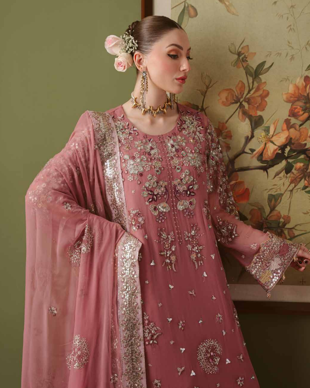 Elaya by Nureh Embroidered Luxury Chiffon Unstitched 3 Piece Suit (NEL-91)