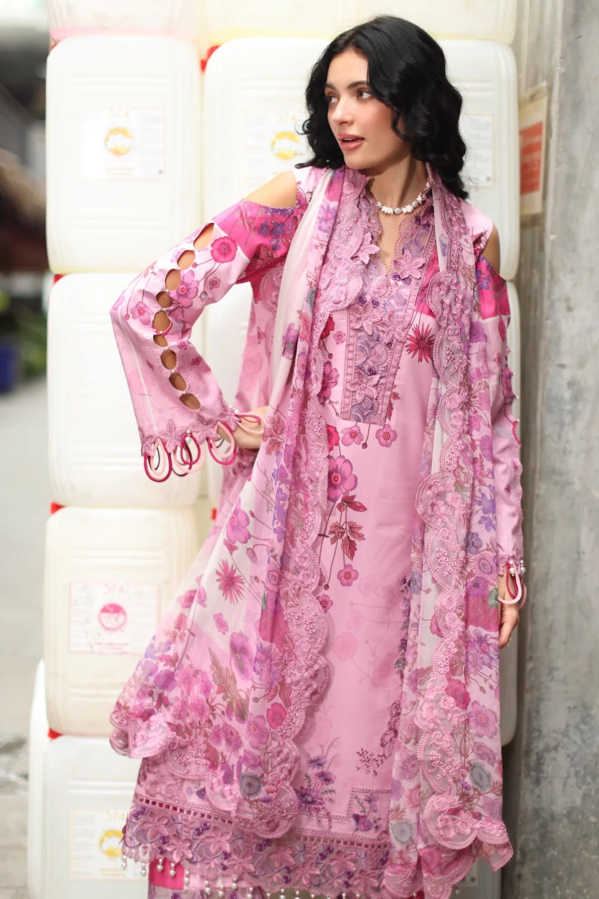 Charizma Signature Embroidered Printed Lawn 3 Piece Unstitched Suit (CS6-07)