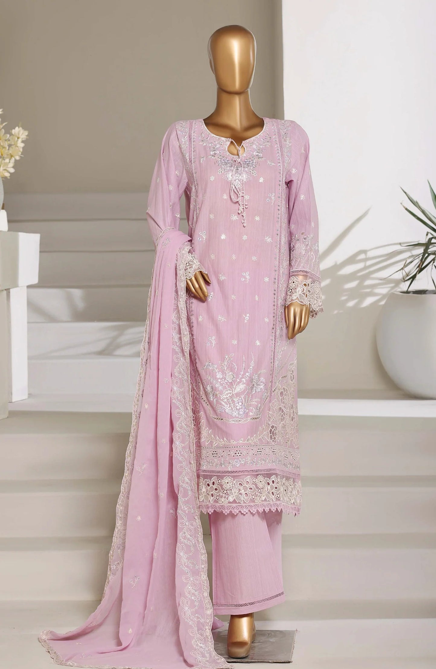 Sadabahar Luxury Embroidered Stitched 3-Piece Suit – D-07 | Festive Collection