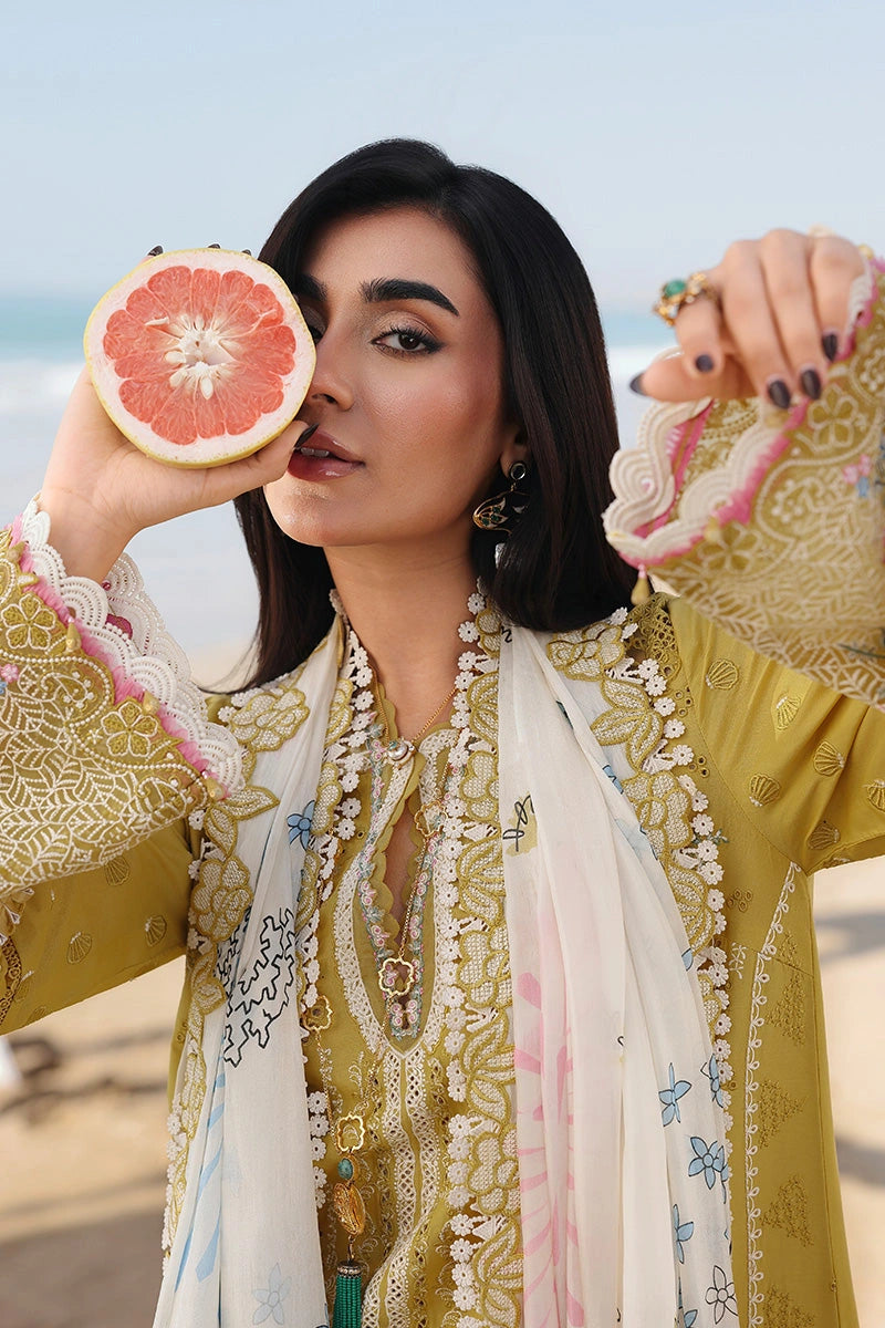 QALAMKAR Sahil | Luxury Chikankari Embroidered 3PC Lawn Suit with Silk Dupatta | – Premium Collection| HIRA