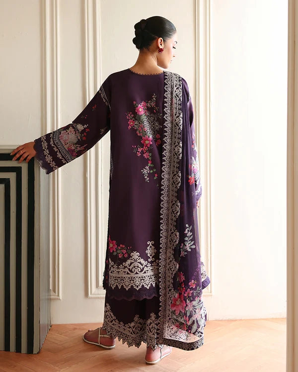 Roheenaz Éclat | Poppy Bloom | Unstitched 3 Piece Lawn Suit (Printed & Embroidered)