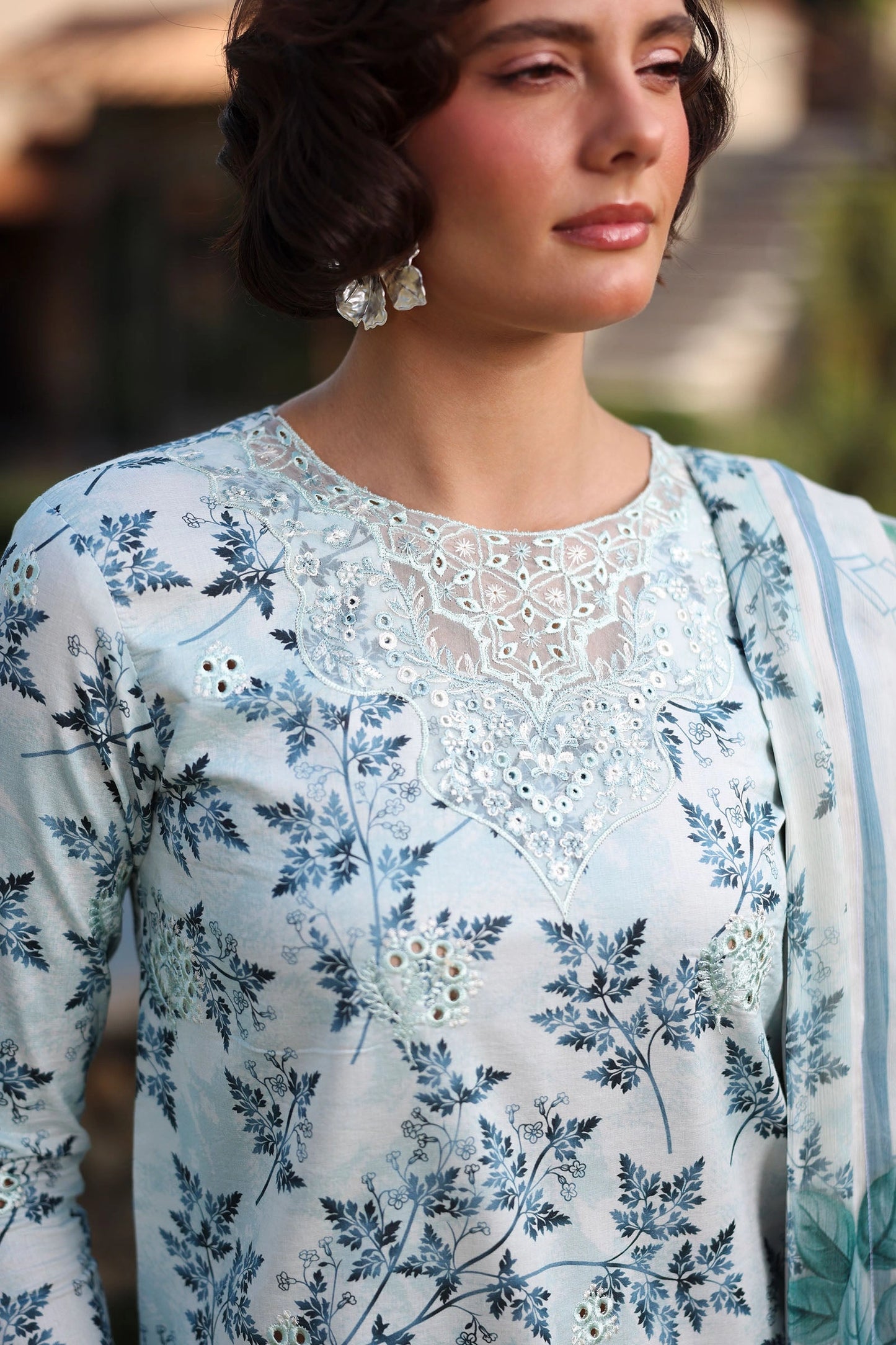 Print Kaari by Raaya – 2 Piece Unstitched Printed & Embroidered Lawn Suit (CELESTE)