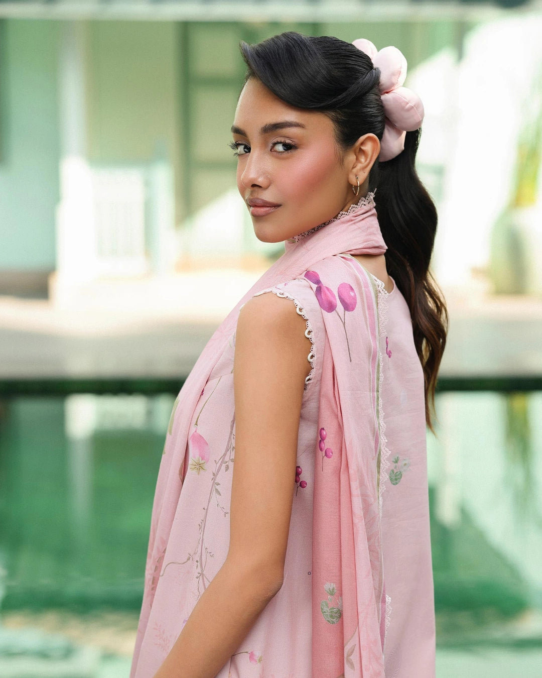 Qalamkar Qprints | Digital Printed Lawn Chikankari Embroidered Unstitched Suit | IONA