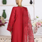 HZ Muse-Embroidered 3 Piece Outfit Stitched Suite PERSION RED (CSE-3P-213)