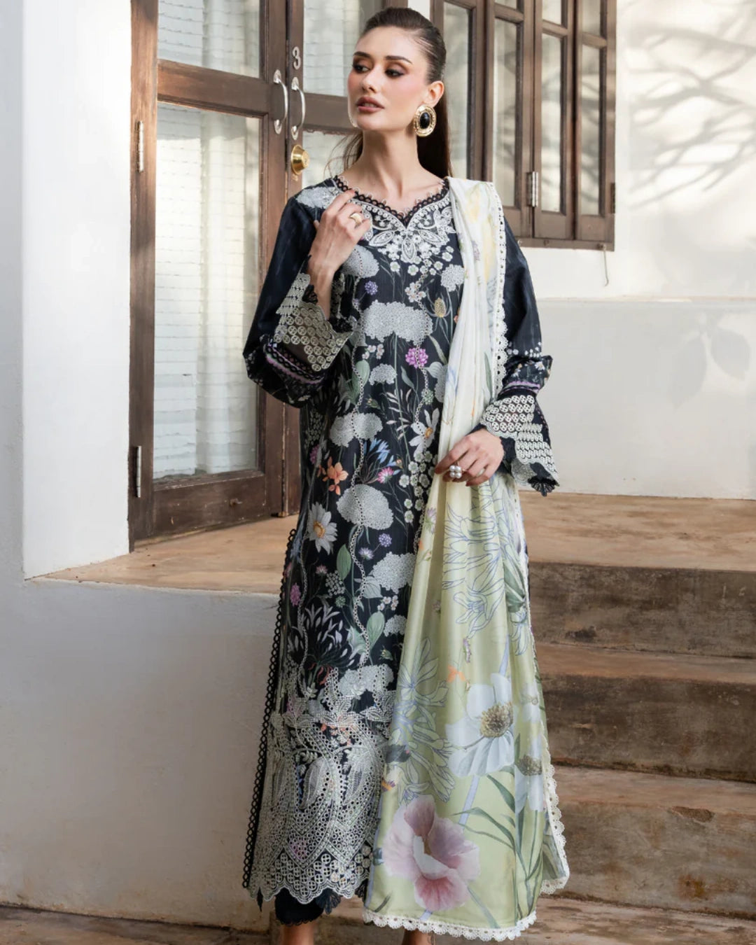 Aabyaan Shezlin Chikankari Lawn 2026 – Embroidered 3 Piece Suit (Unstitched) AZ-02
