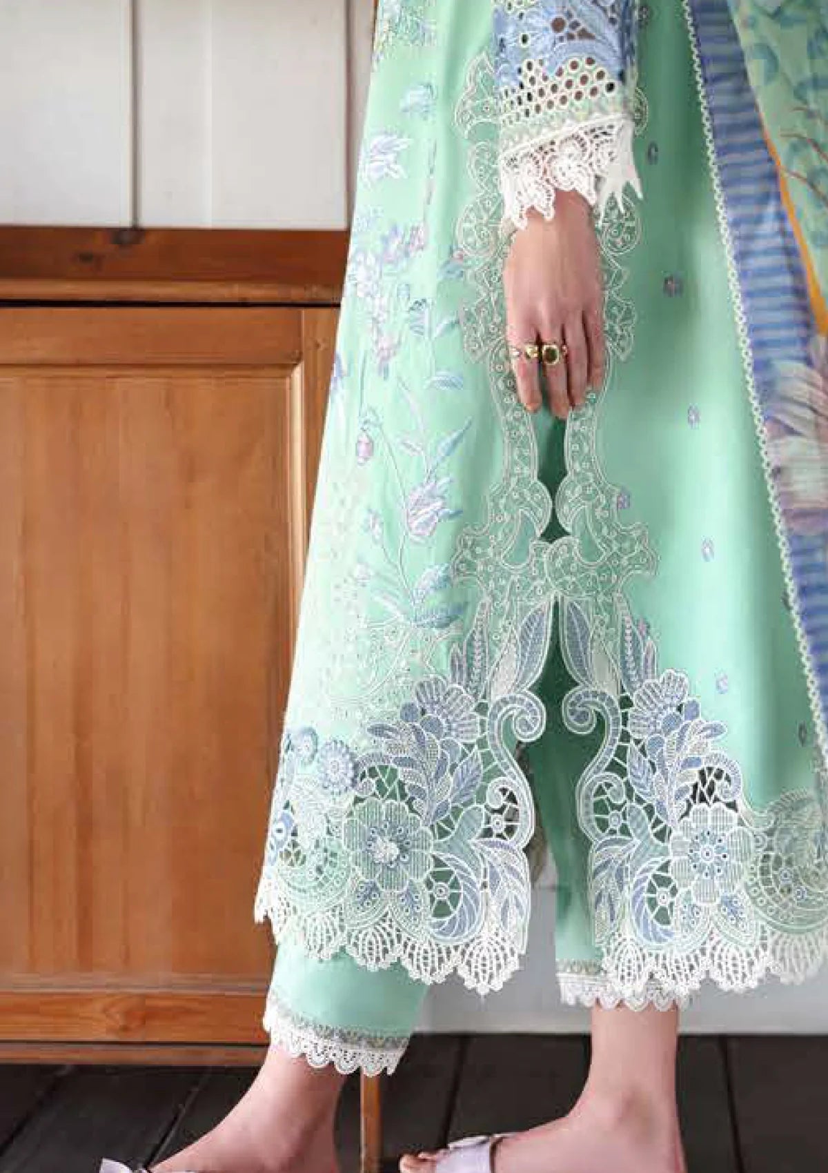 Hemline By Mushq - Secret Garden 26 Unstitched Suit (Fernlore)