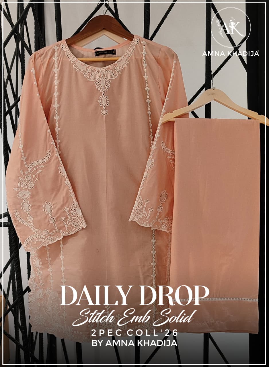 Daily Drop Embroidered Lawn 2 Piece Suit by Amna Khadija (Stitched)