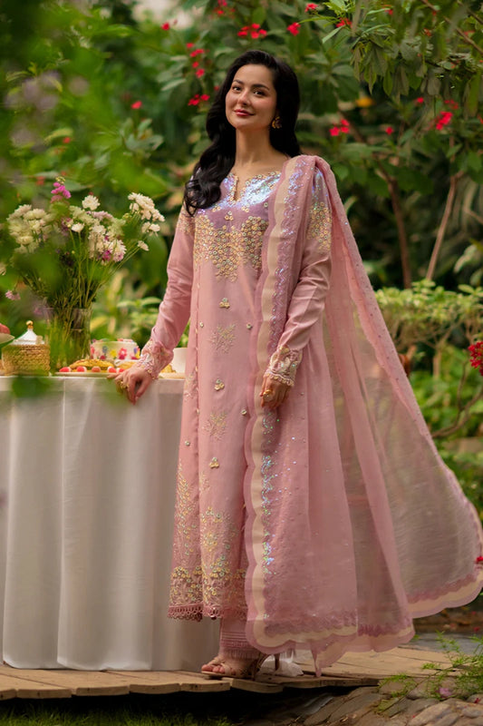 Rang Rasiya- Embroidered Lawn 3PC Unstitched Suit with Net Dupatta (Alayna)