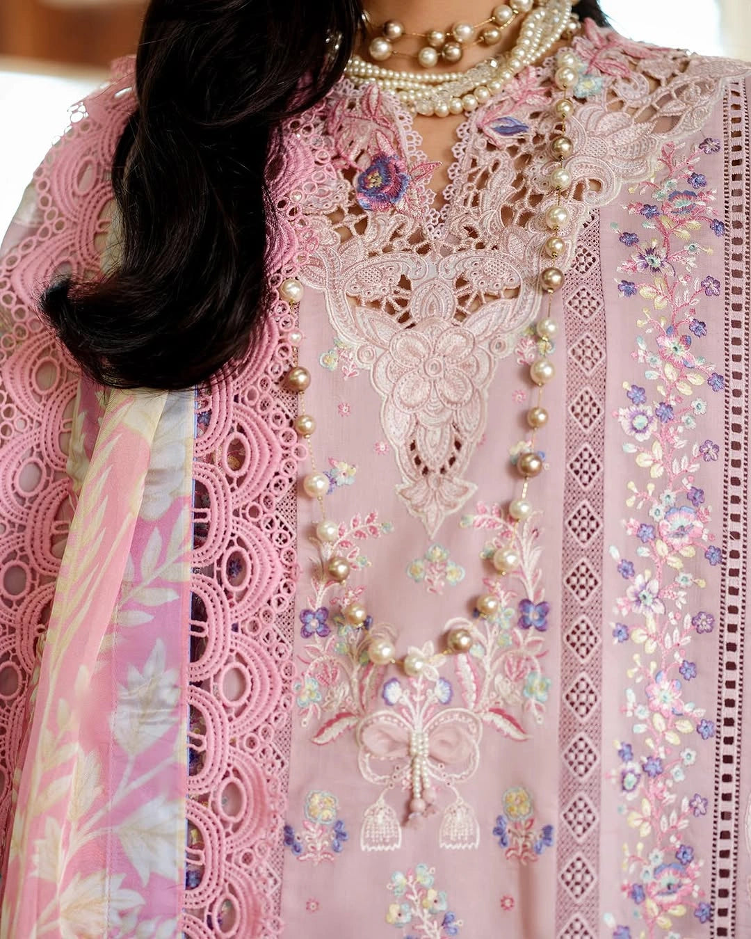 Mushq A Moi Luxury Lawn ’26 | Embroidered 3-Piece Unstitched Suit (Opulent Whisper)
