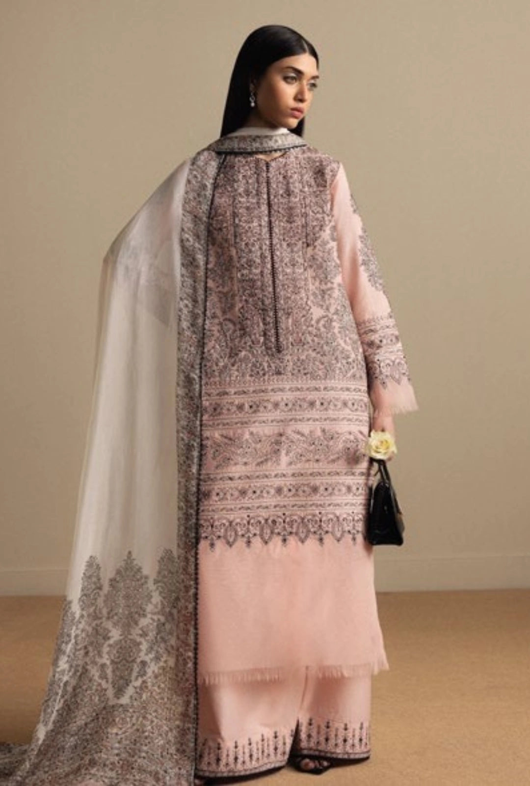 ZSJ SATORI – Stillness & Luxury | Embroidered Pima Lawn Unstitched 3-Piece Suit AKAHANA-D11