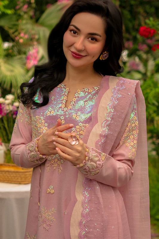 Rang Rasiya- Embroidered Lawn 3PC Unstitched Suit with Net Dupatta (Alayna)