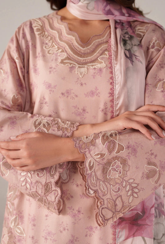 IZNIK Luxury Lawn Collection – SS-08 | Tea Pink 3-Piece Set