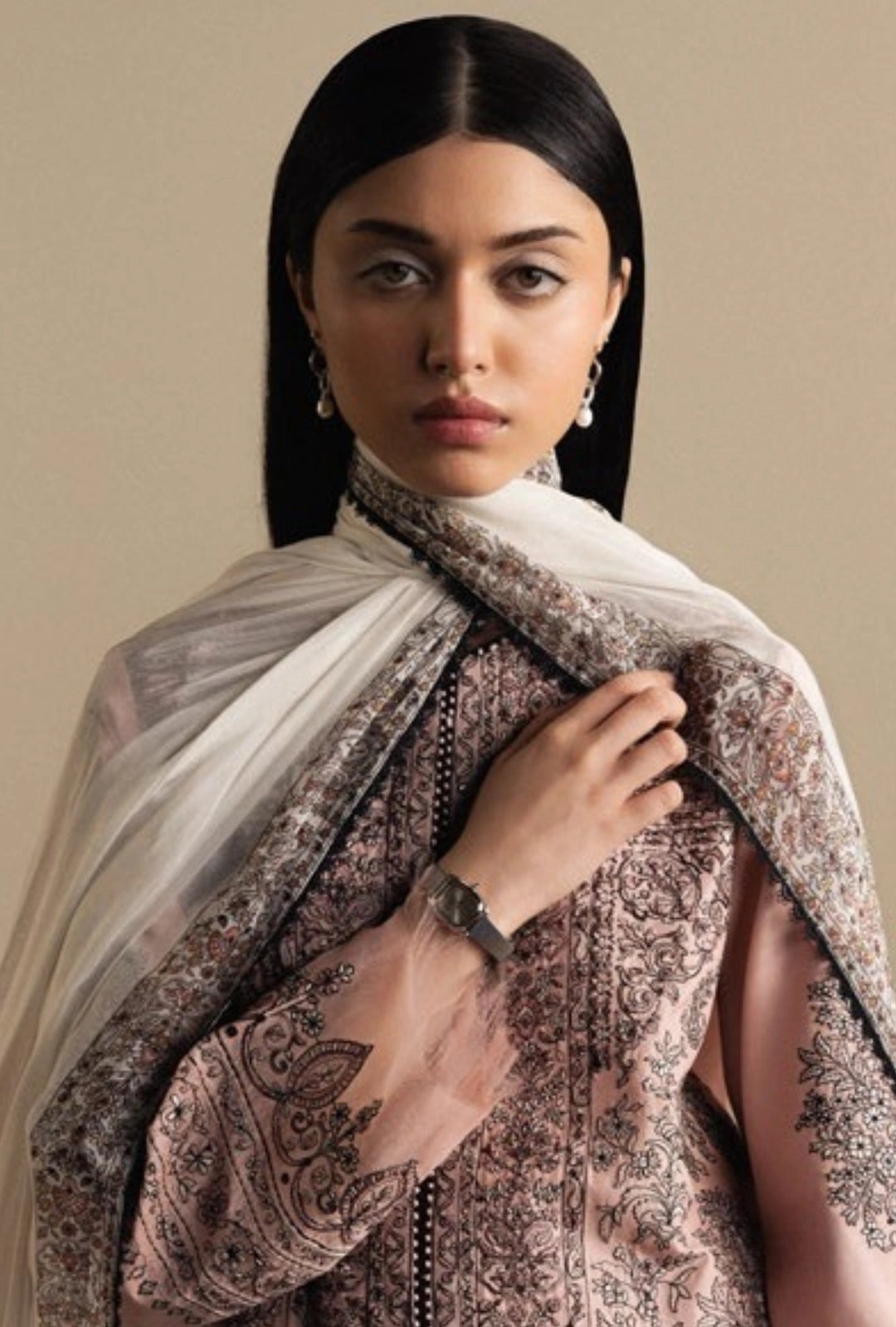 ZSJ SATORI – Stillness & Luxury | Embroidered Pima Lawn Unstitched 3-Piece Suit AKAHANA-D11