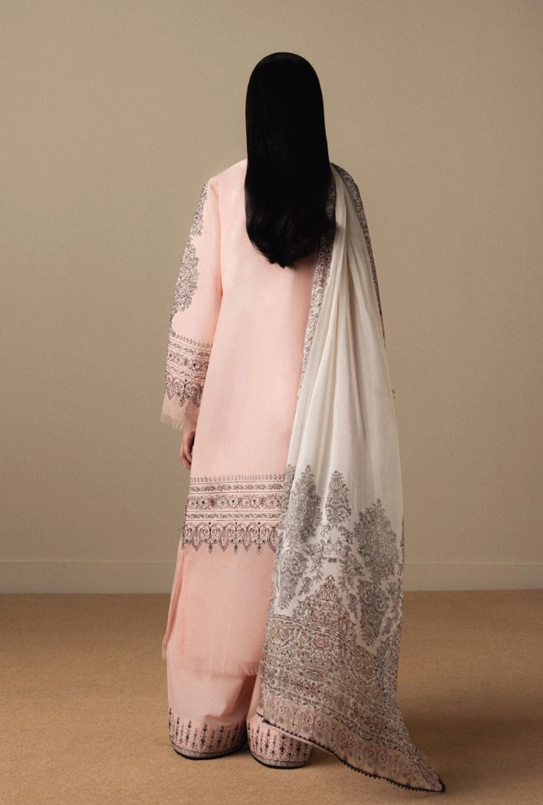 ZSJ SATORI – Stillness & Luxury | Embroidered Pima Lawn Unstitched 3-Piece Suit AKAHANA-D11