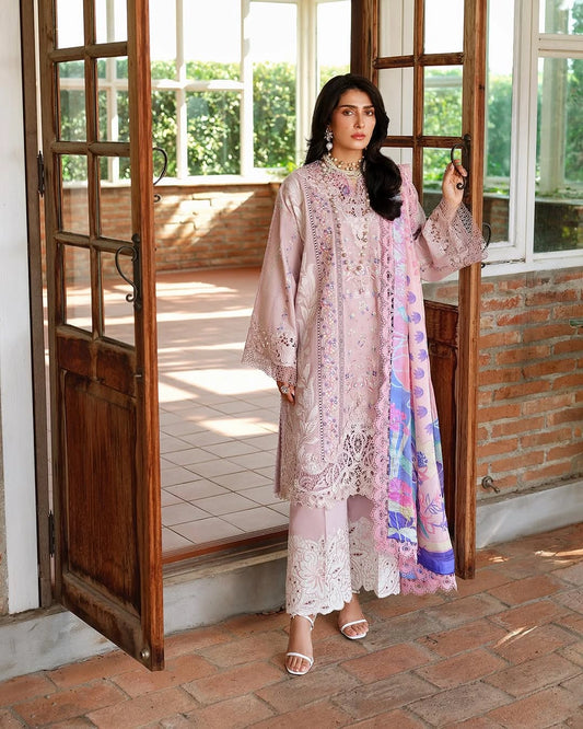 Mushq A Moi Luxury Lawn ’26 | Embroidered 3-Piece Unstitched Suit (Opulent Whisper)