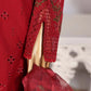 HZ Muse-Embroidered 3 Piece Outfit Stitched Suite PERSION RED (CSE-3P-213)