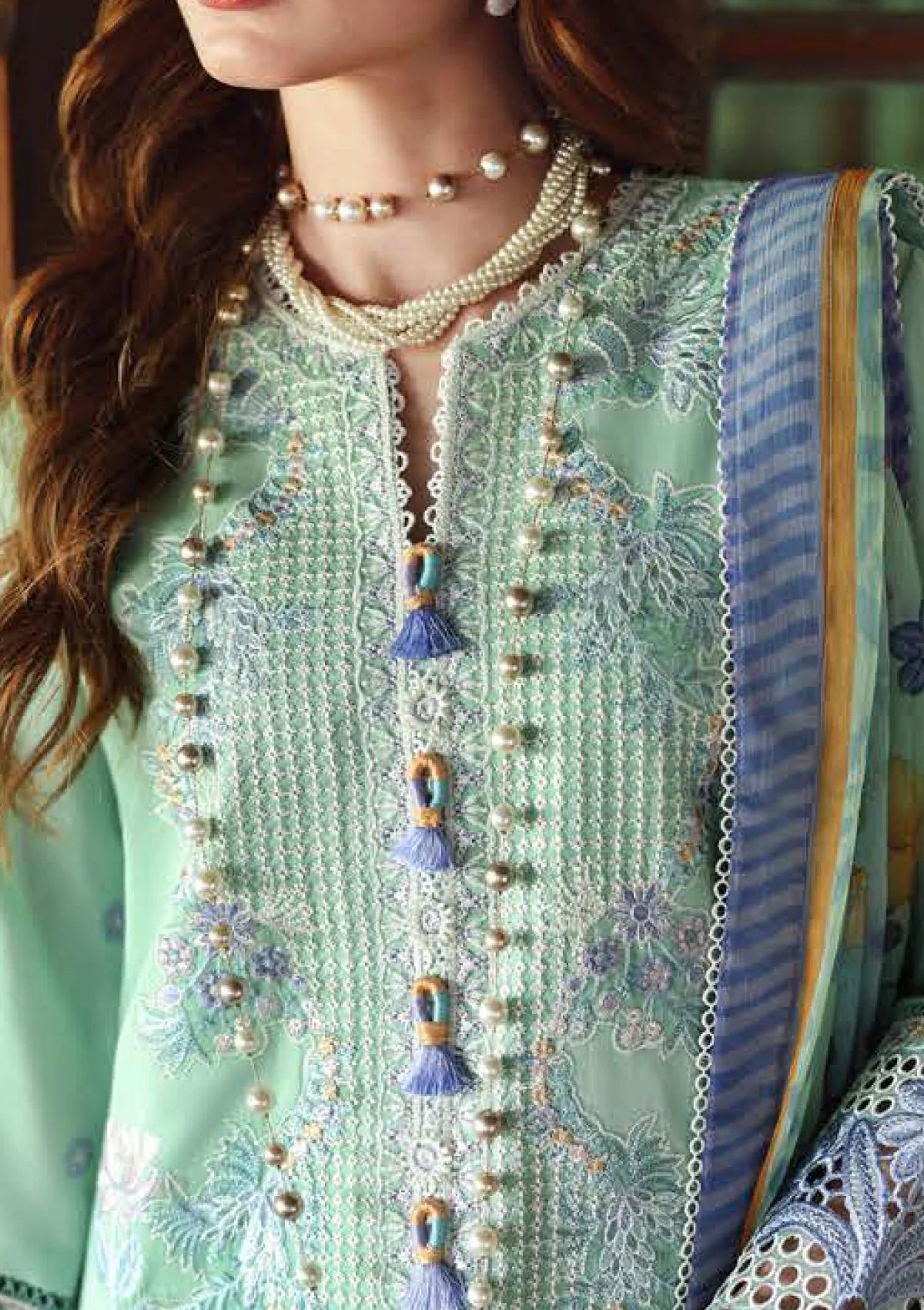 Hemline By Mushq - Secret Garden 26 Unstitched Suit (Fernlore)