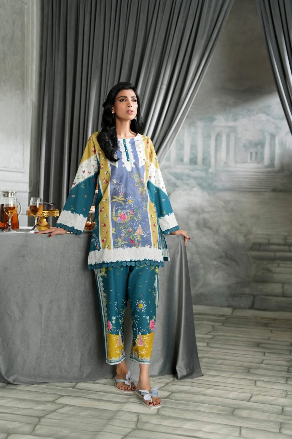 REGALIA Lawn RTW Printed Co-Ord Set – 2 Piece | CB1-9