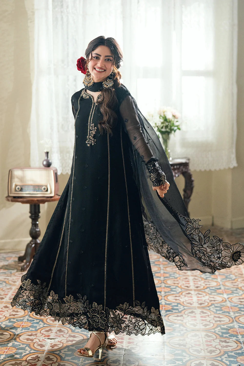 Azure Ensembles '26 - Premium 3 Piece Unstitched Suit (Nightingale)