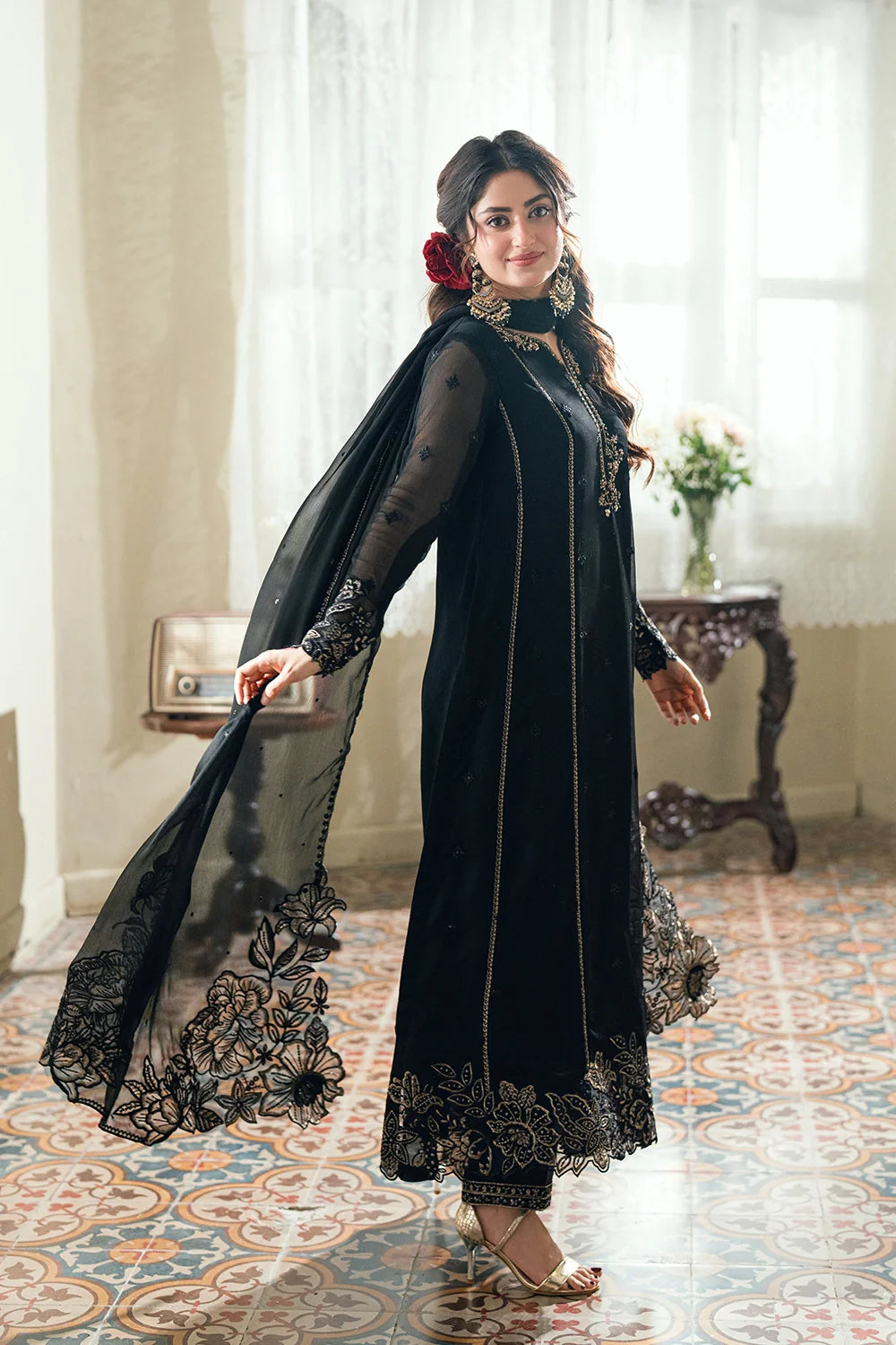 Azure Ensembles '26 - Premium 3 Piece Unstitched Suit (Nightingale)