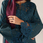 Iznik spring summer Teal Blue Embroidered Lawn 3 Piece stitched Suit (SS-10)