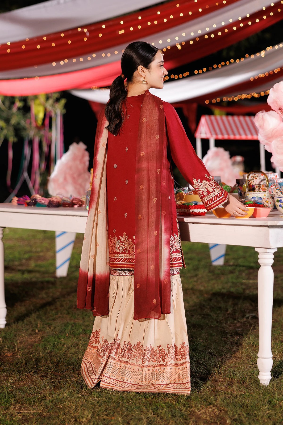 Garnet Embroidered Lawn Stitched 3 Piece Suit (Glimmer Glow) | Summer Collection 2026