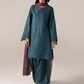 Iznik spring summer Teal Blue Embroidered Lawn 3 Piece stitched Suit (SS-10)