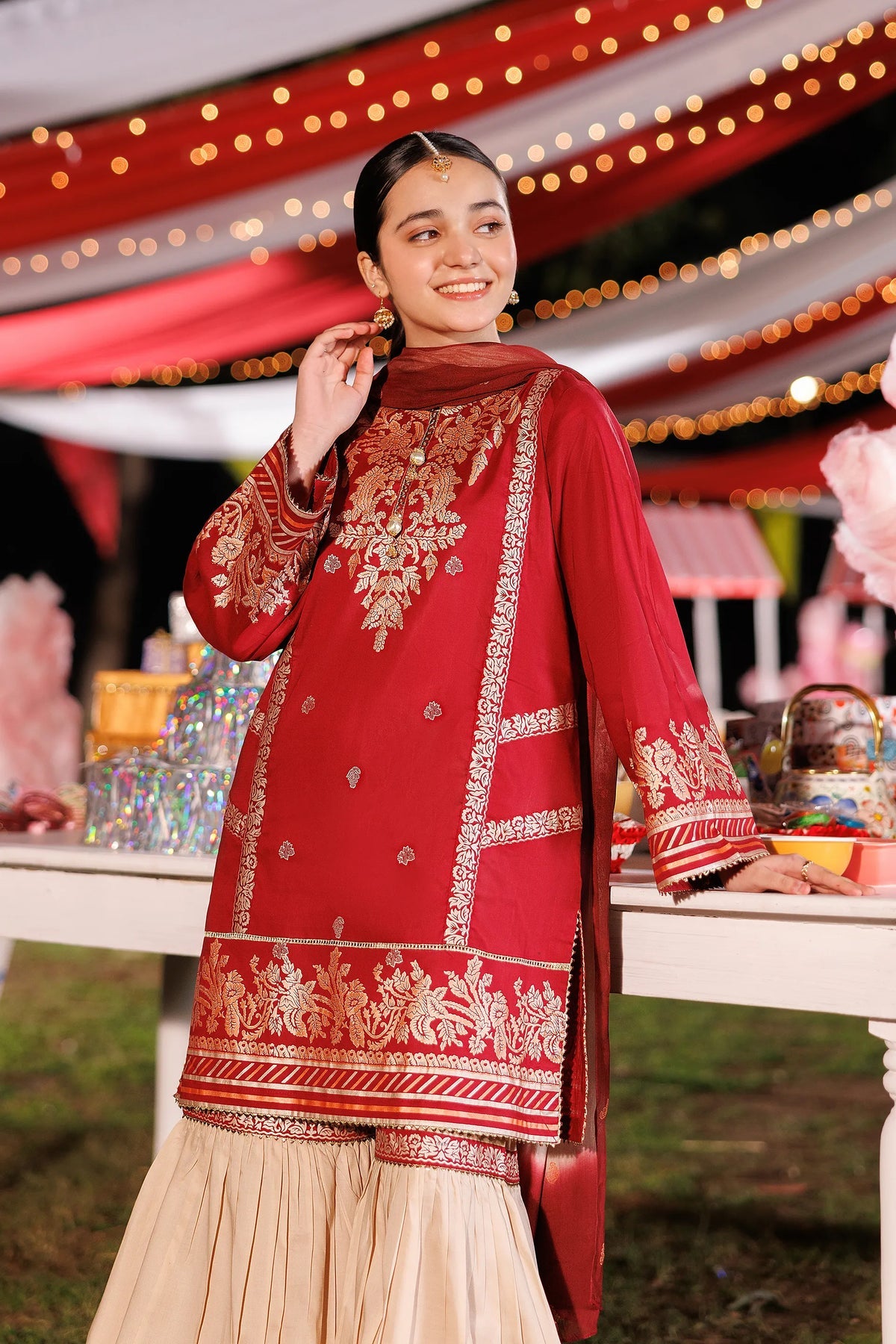 Garnet Embroidered Lawn Stitched 3 Piece Suit (Glimmer Glow) | Summer Collection 2026