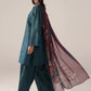 Iznik spring summer Teal Blue Embroidered Lawn 3 Piece stitched Suit (SS-10)