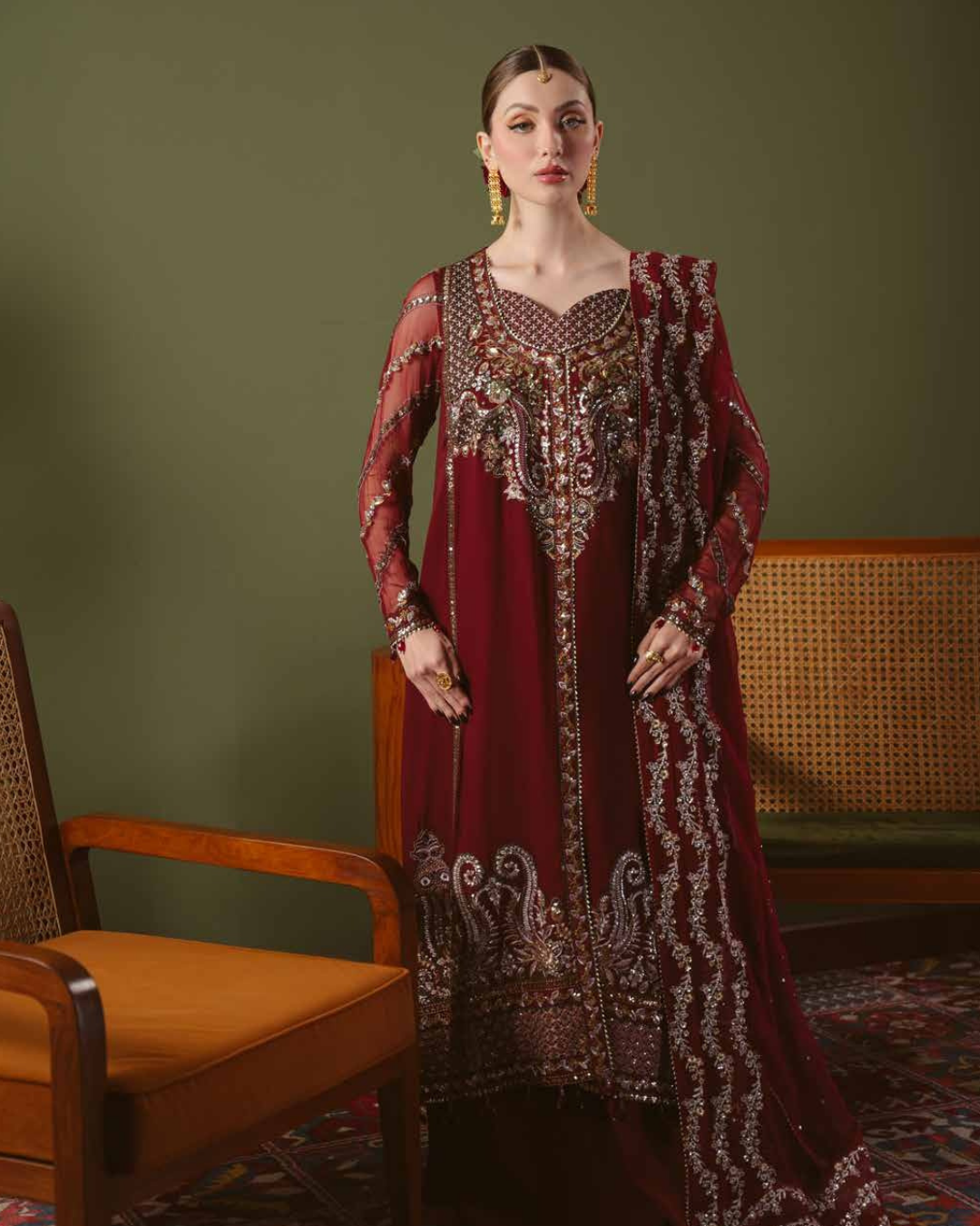 Elaya by Nureh Embroidered Luxury Chiffon Unstitched 3 Piece Suit (NEL-92)