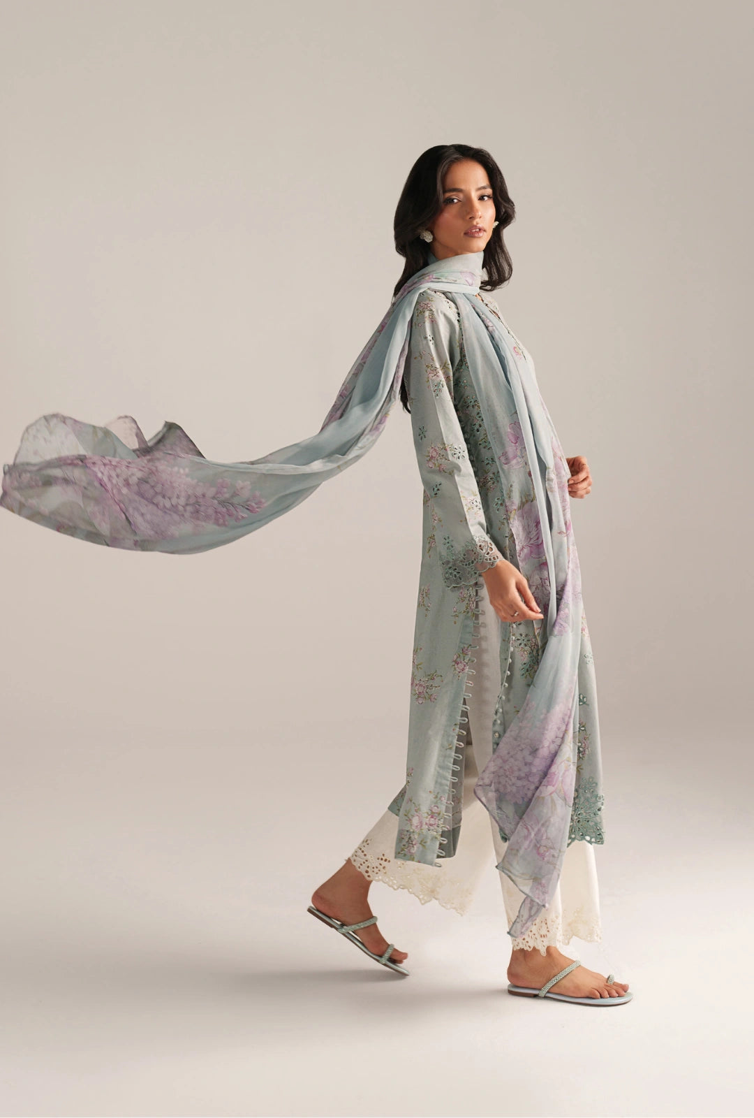IZNIK Luxury Lawn Collection – SS-12 | Dusty Ice Blue 3-Piece Set