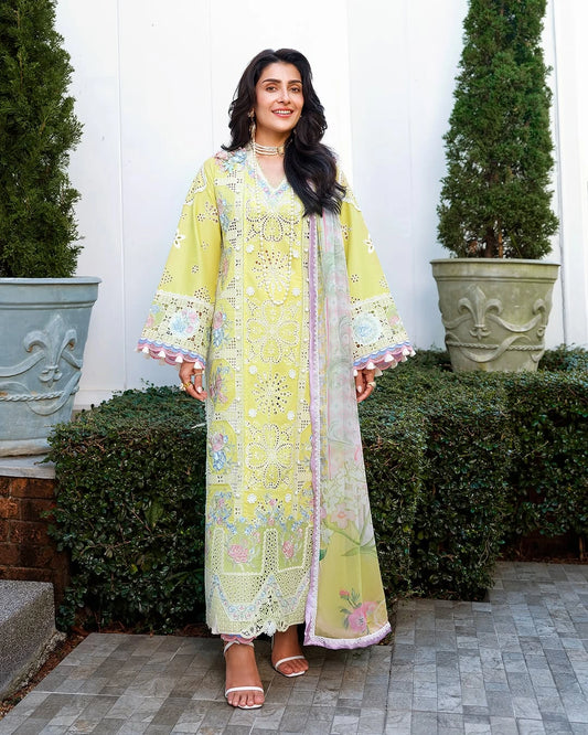 Mushq A Moi Luxury Lawn ’26 | Embroidered 3-Piece Unstitched Suit (Tender Whisper)