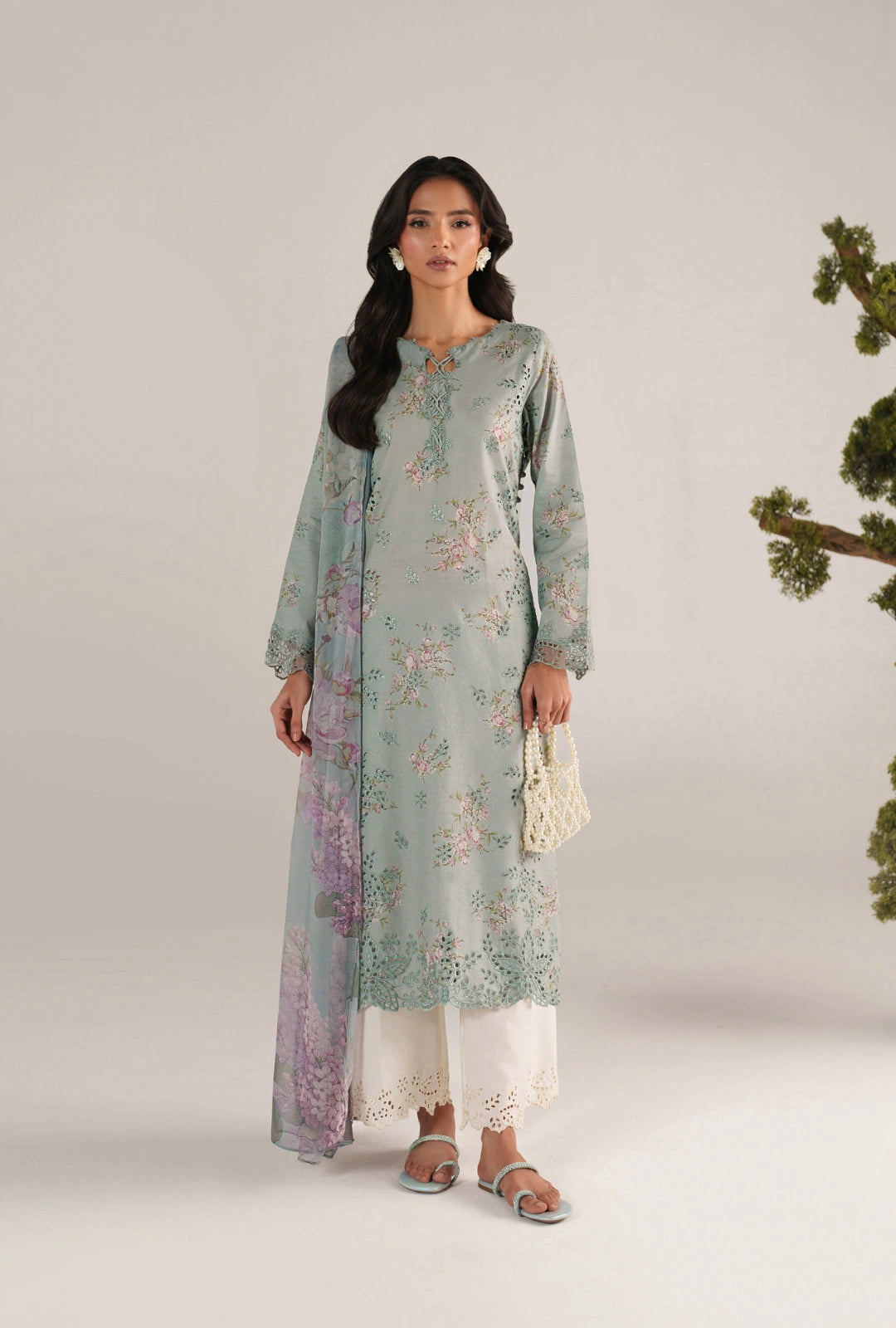 IZNIK Luxury Lawn Collection – SS-12 | Dusty Ice Blue 3-Piece Set