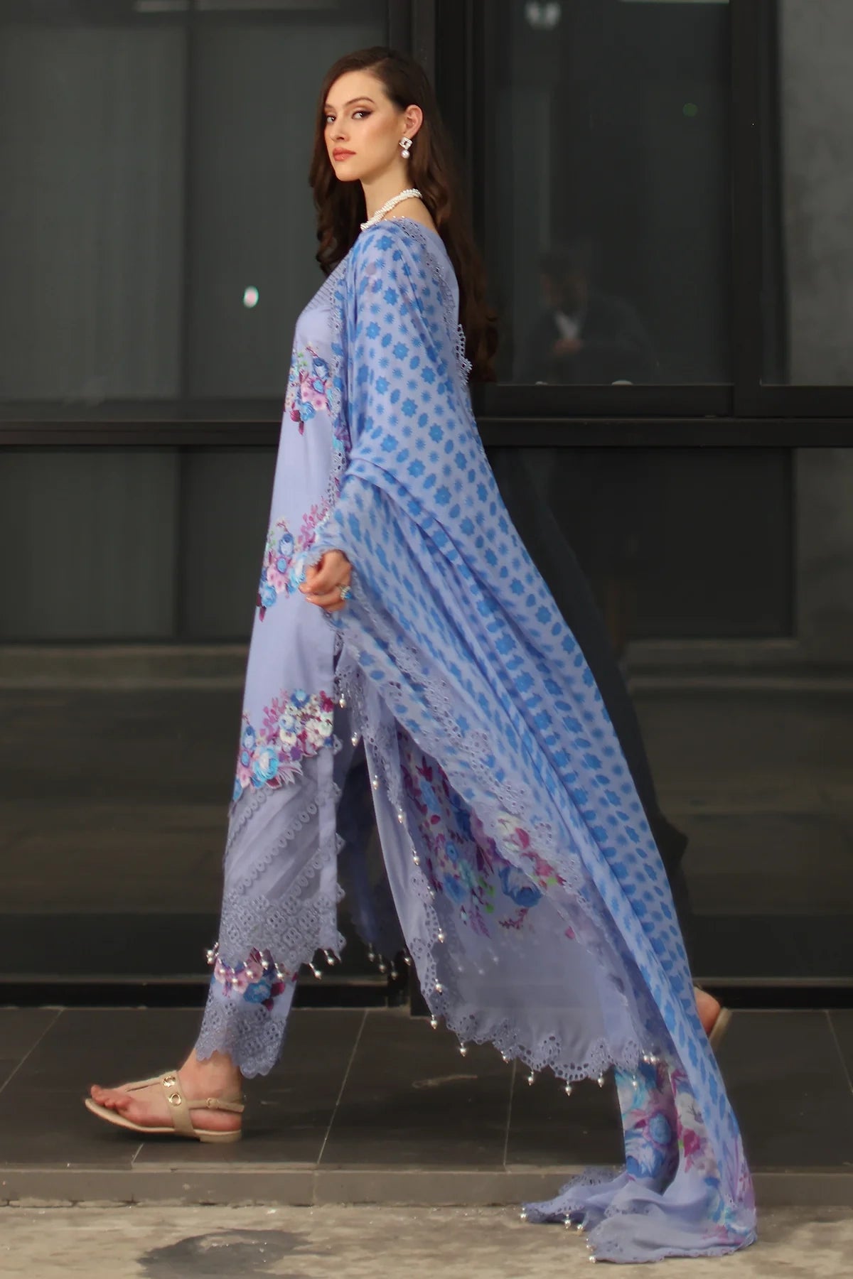 Charizma Signature Embroidered Printed Lawn 3 Piece Unstitched Suit (CS6-09)