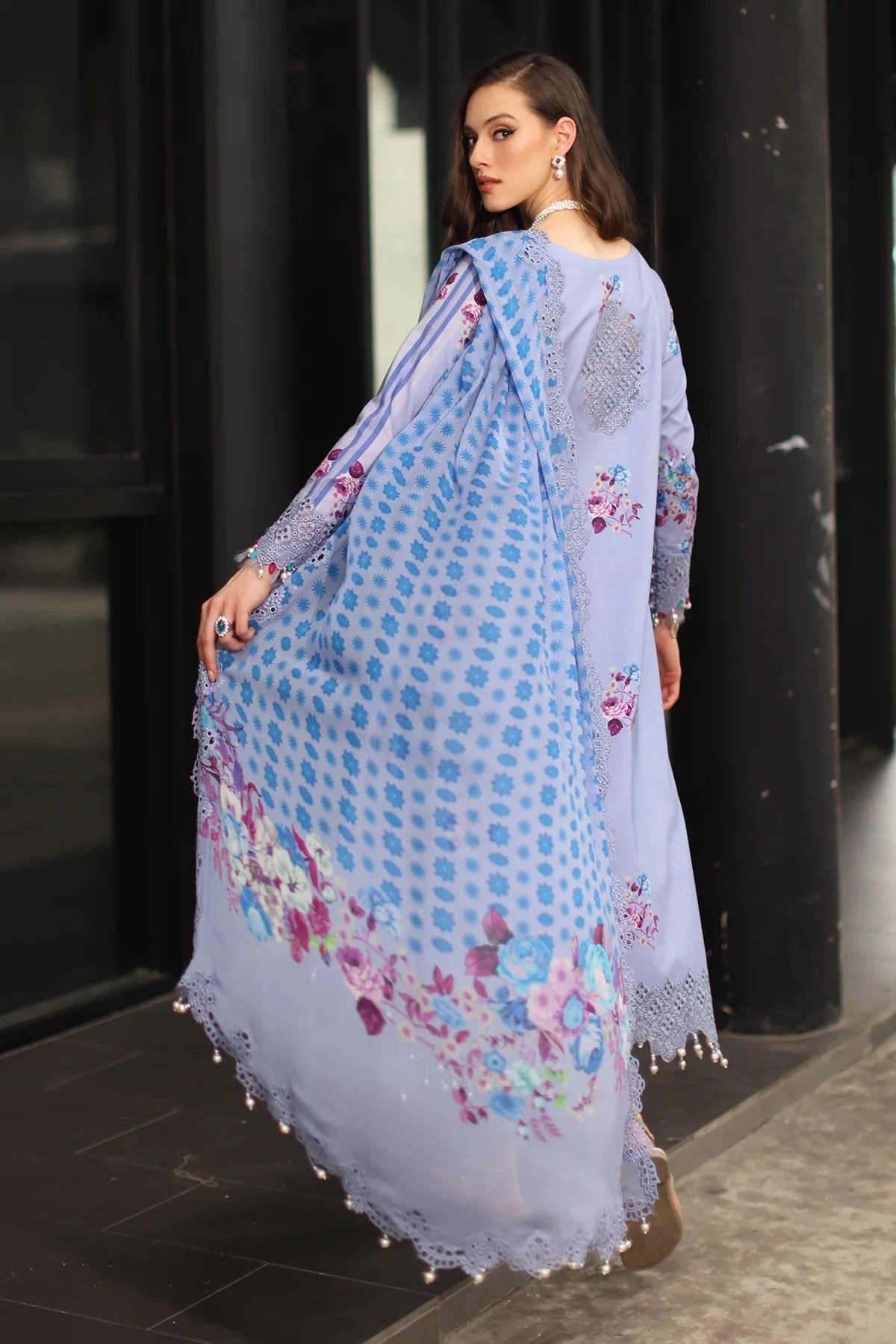 Charizma Signature Embroidered Printed Lawn 3 Piece Unstitched Suit (CS6-09)