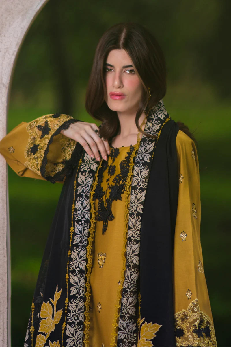 Rang Rasiya- Embroidered Lawn 3PC Unstitched Suit with Net Dupatta (Mahi)