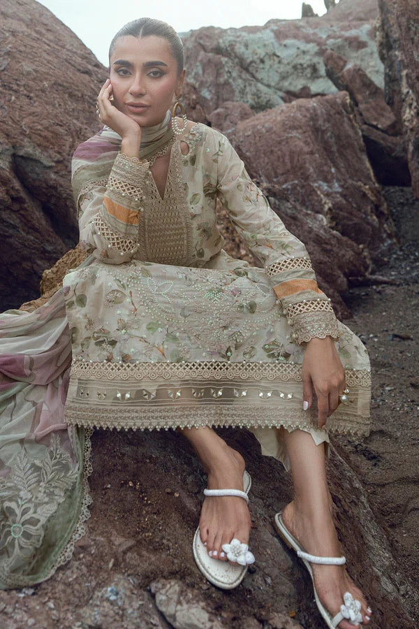 Gardenia by Nurèh – Embroidered & Printed Lawn 3 Piece Suit with Chiffon Dupatta (NSG-205)
