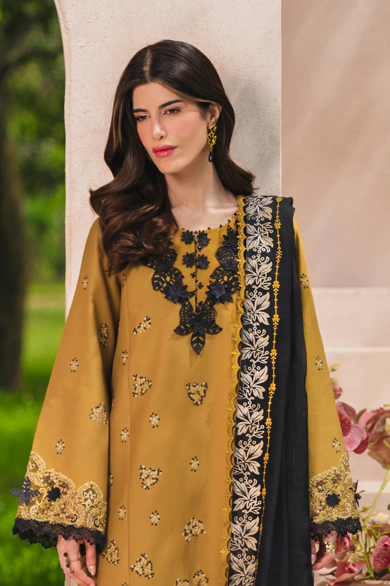 Rang Rasiya- Embroidered Lawn 3PC Unstitched Suit with Net Dupatta (Mahi)