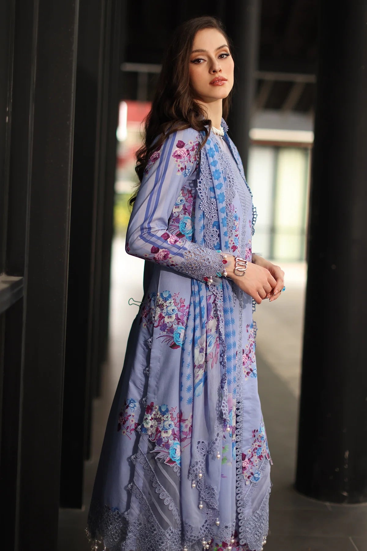 Charizma Signature Embroidered Printed Lawn 3 Piece Unstitched Suit (CS6-09)