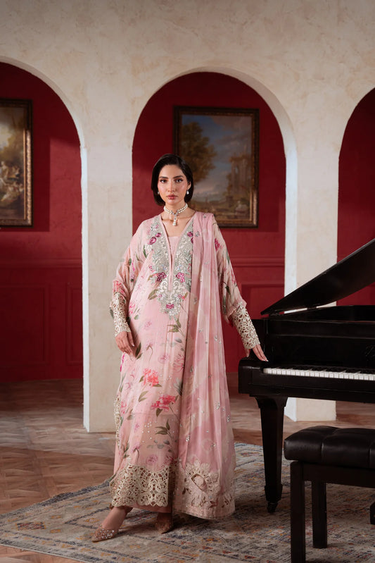 Amaya by Nureh Luxury embroidered chiffon 6 Piece Unstitched Suit (AM-38)