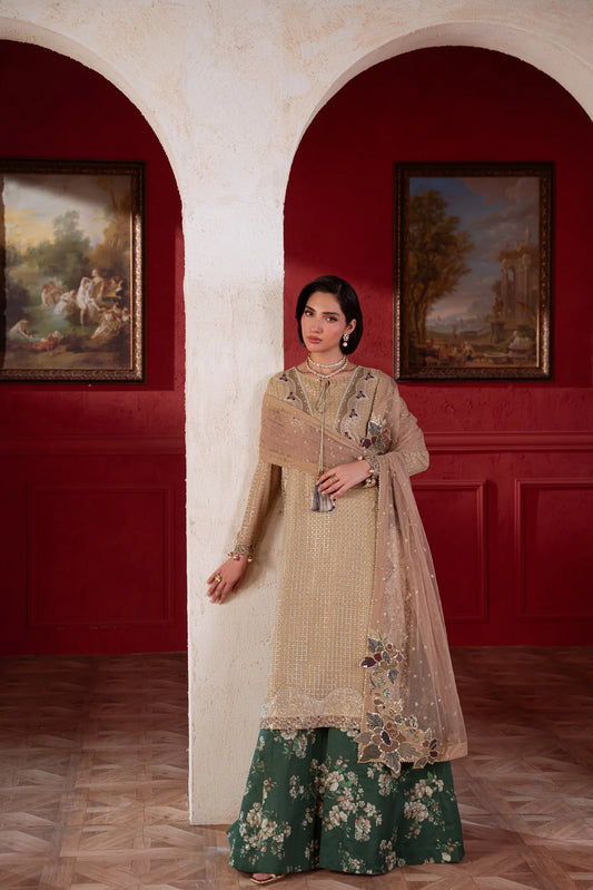 Amaya by Nureh Luxury embroidered chiffon 6 Piece Unstitched Suit (AM-39)