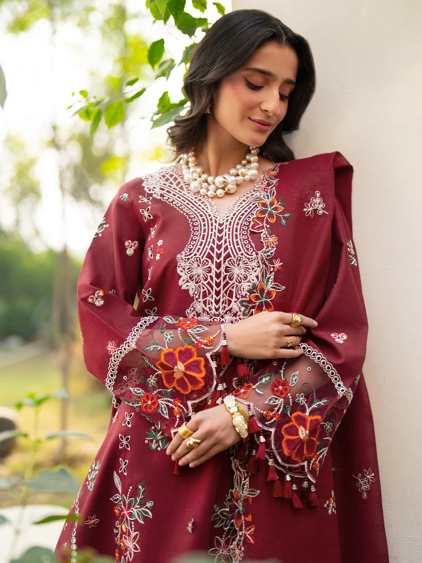 Inlays Mahnur By Angan  – Embroidered Lawn 3 Piece Unstitched Suit (AN-001)