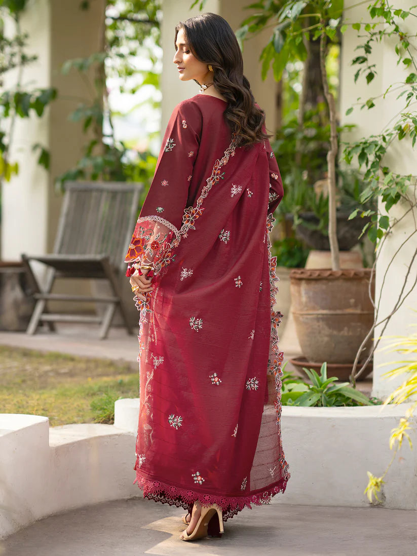 Inlays Mahnur By Angan  – Embroidered Lawn 3 Piece Unstitched Suit (AN-001)