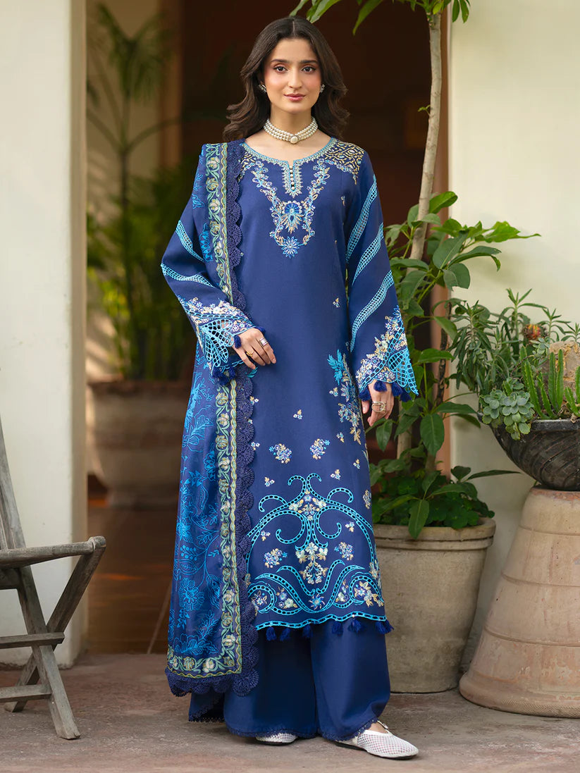 Inlays Mahnur By Angan – Embroidered Lawn 3 Piece Unstitched Suit (AN-002)