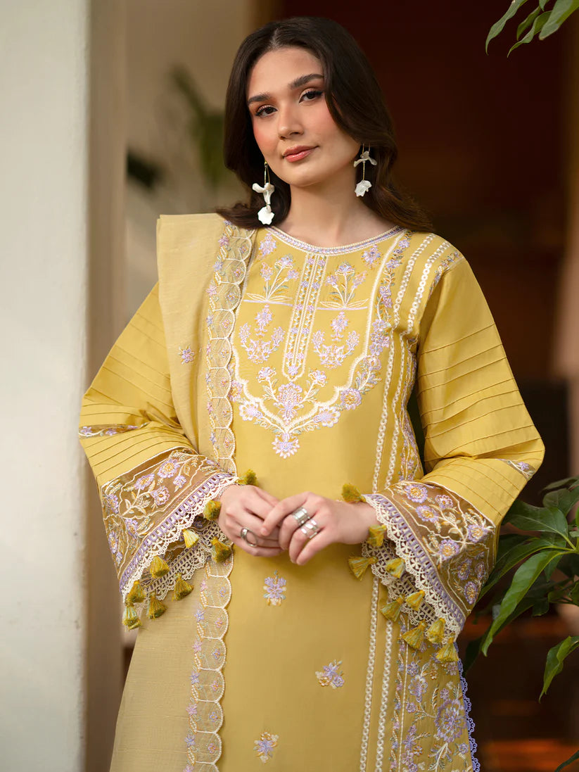 Inlays Mahnur By Angan – Embroidered Lawn 3 Piece Unstitched Suit (AN-003)
