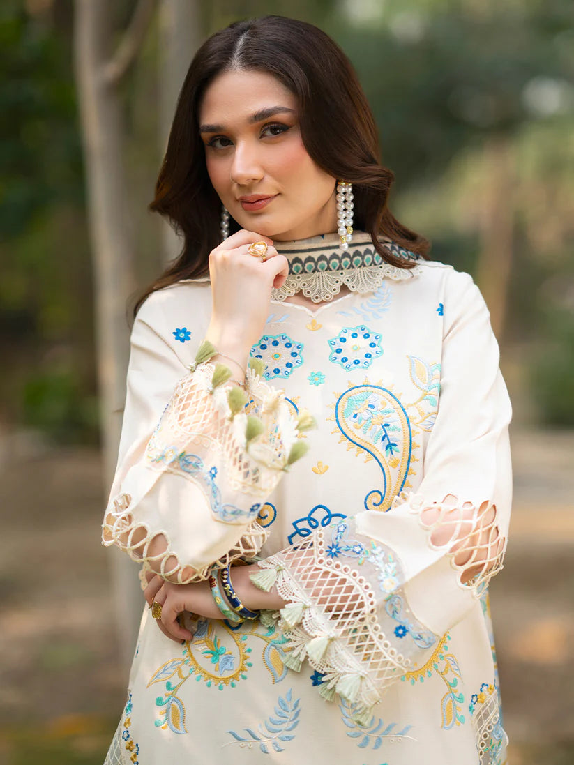 Inlays Mahnur By Angan – Embroidered Lawn 3 Piece Unstitched Suit (AN-005)
