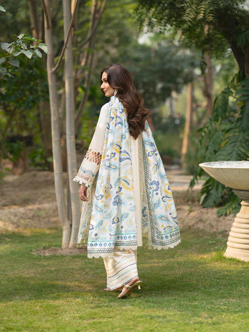 Inlays Mahnur By Angan – Embroidered Lawn 3 Piece Unstitched Suit (AN-005)