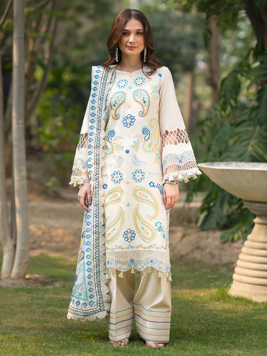 Inlays Mahnur By Angan – Embroidered Lawn 3 Piece Unstitched Suit (AN-005)