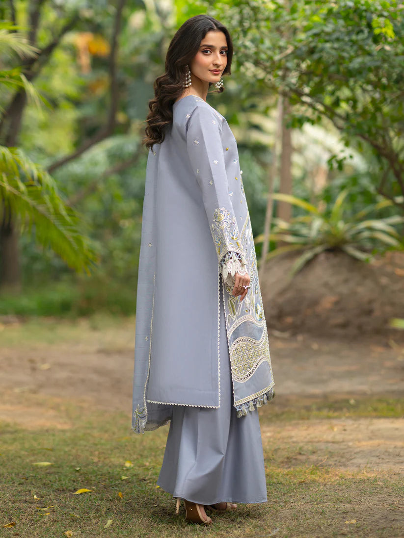 Inlays Mahnur By Angan – Embroidered Lawn 3 Piece Unstitched Suit (AN-006)