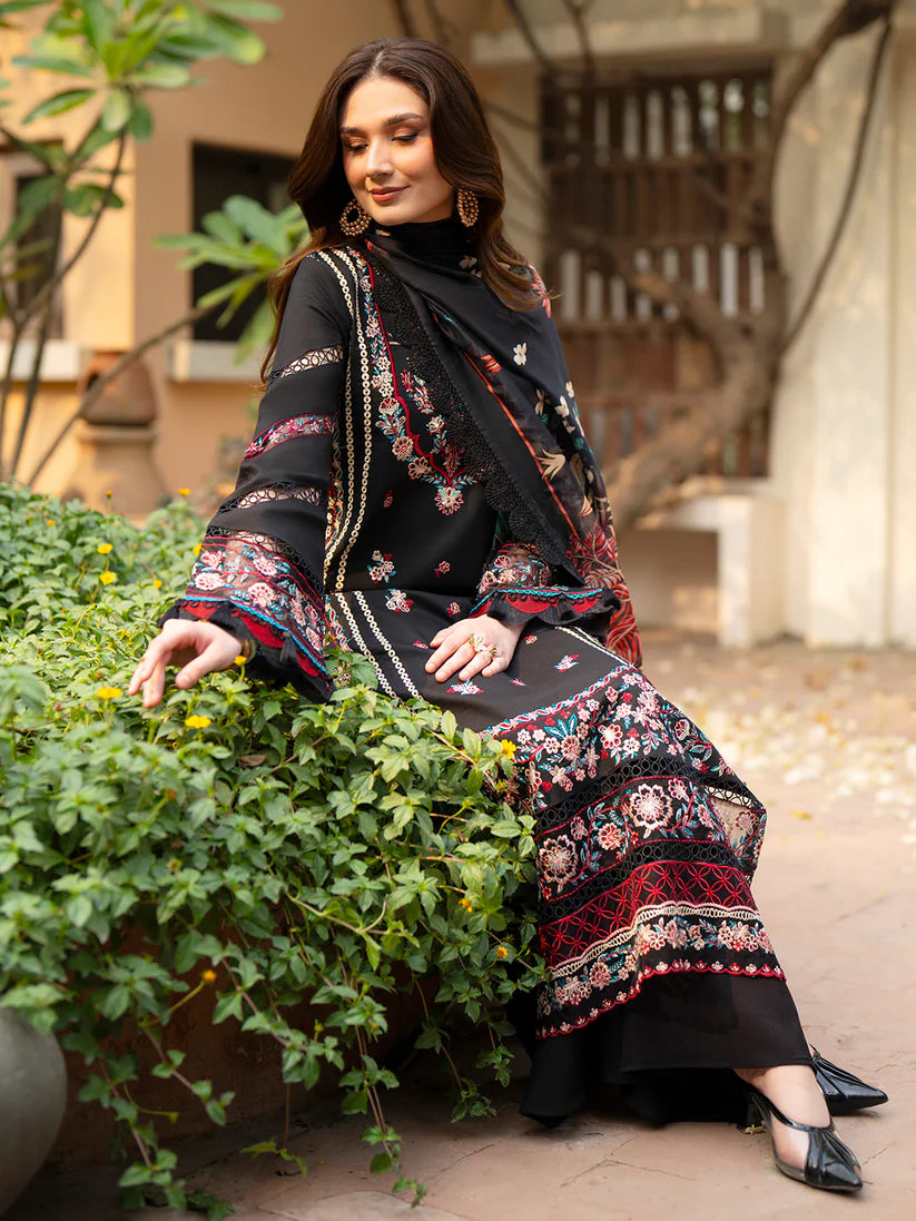 Inlays Mahnur By Angan – Embroidered Lawn 3 Piece Unstitched Suit (AN-007)